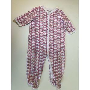 Roller Rabbit Pink Elephant Long Sleeve Sleeper 6-9 Months 100% Pima cotton